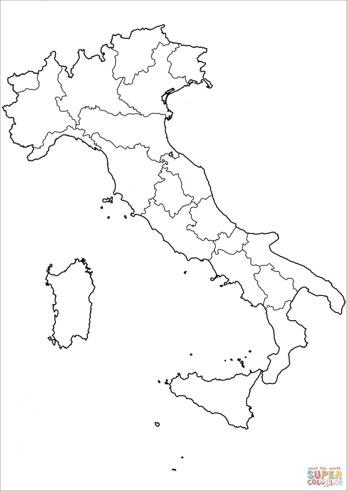 Lege kaart van Italië