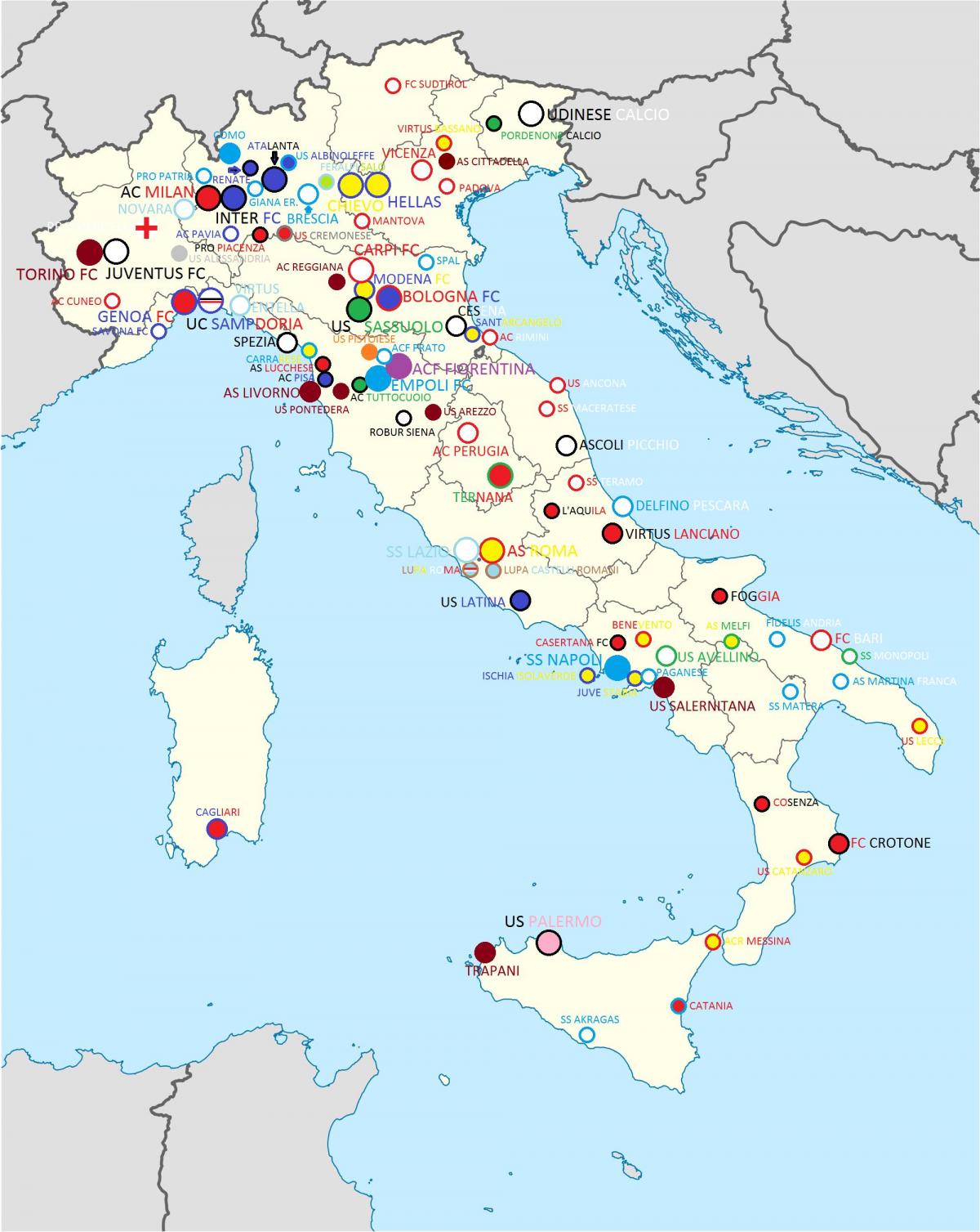stadionkaart van Italië