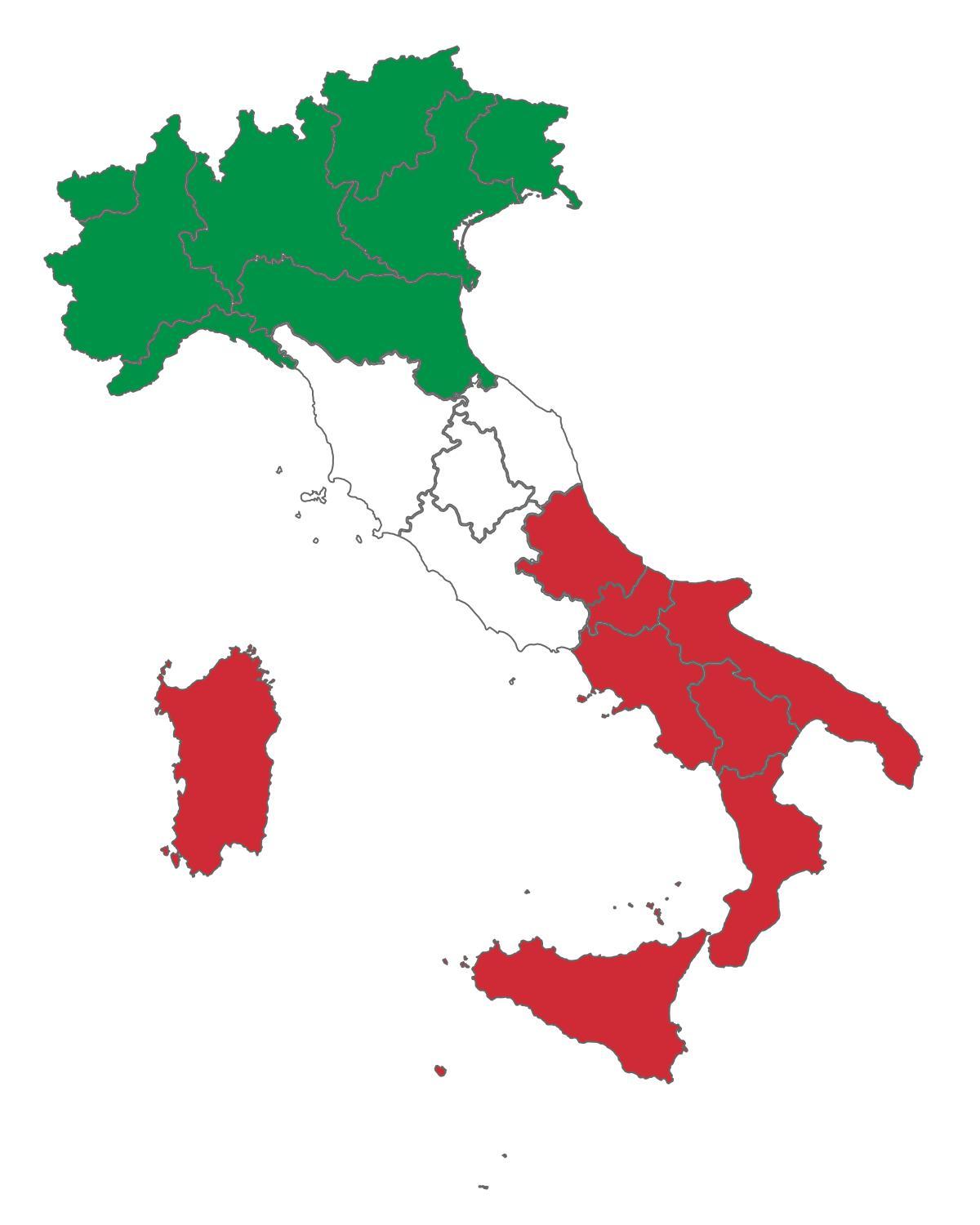 Kaart van de Italiaanse vlag