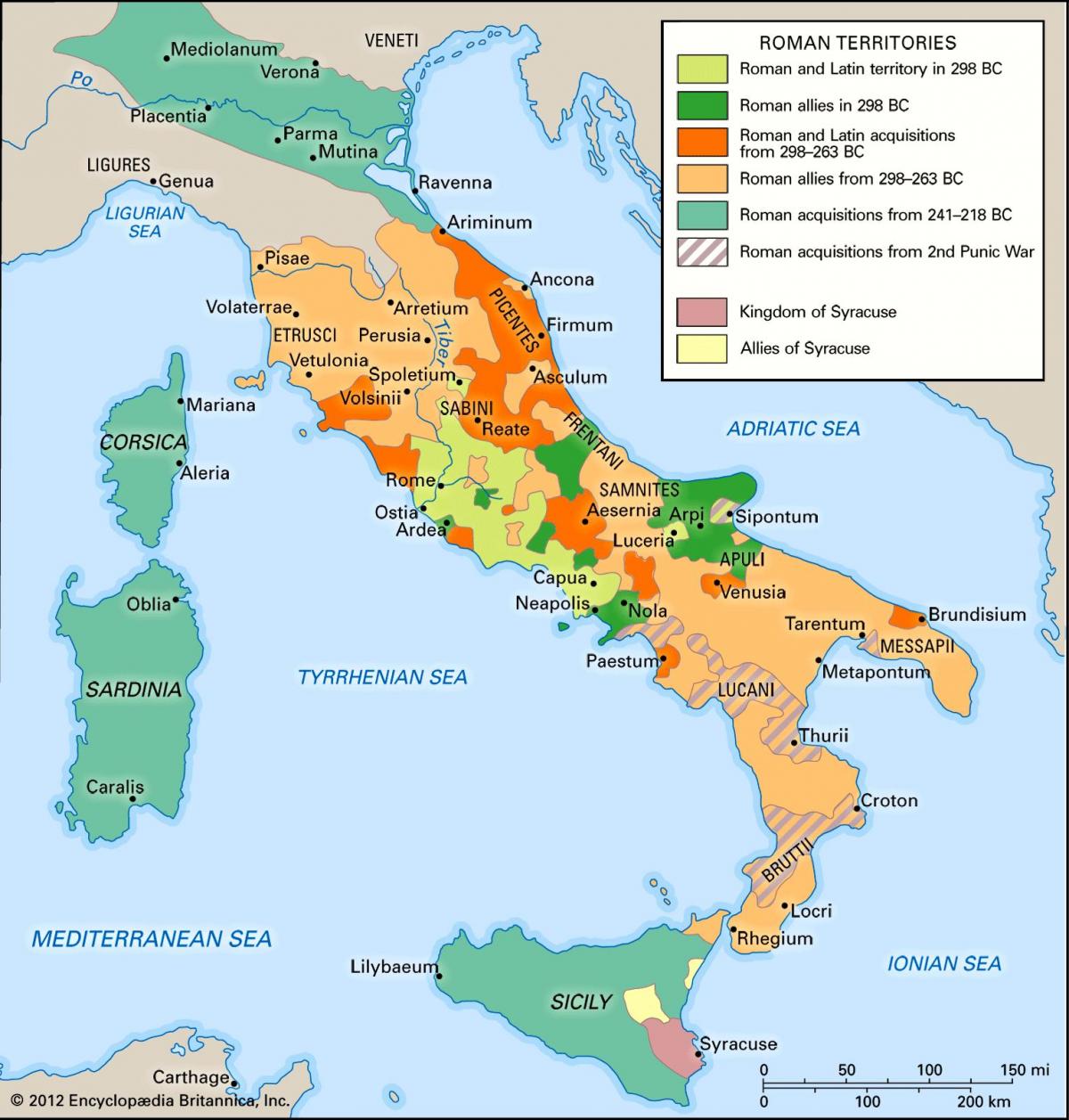 Historische kaart van Italië